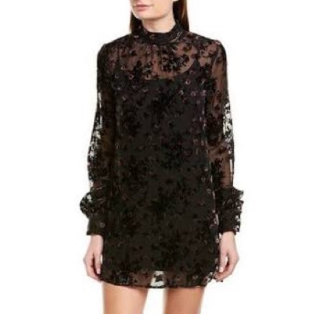 Wayf velvet floral dress